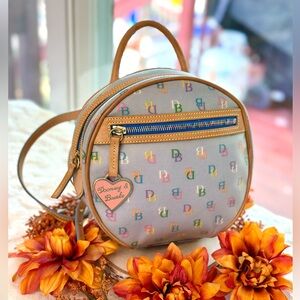 Dooney & Bourke Vintage Backpack Bag Y2K Baby Blue Signature Rainbow LIKE NEW